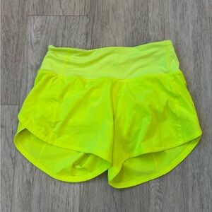 Women's Neon Yellow Athletic Short Lululemon 4” length
